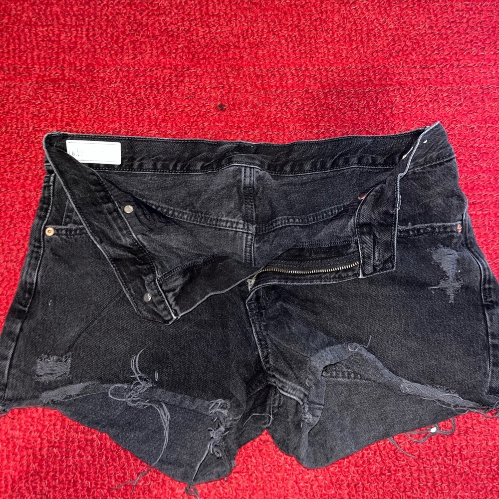 GAP Black Distressed Jean Shorts